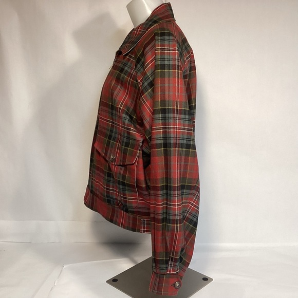 Ralph Lauren womens plaid wool jacket size large reversible to Tan jacket - Picture 5 of 11